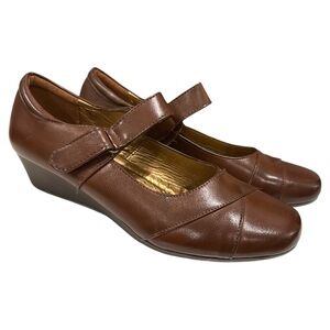 Pierre Dumas Flexibles Vintage Brown Mary Jane Wedge Heels Women’s Size 10